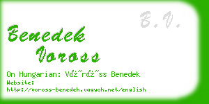 benedek voross business card